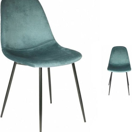 Kuipstoel - Turquoise Velvet Eetkamerstoel - Set van 2 