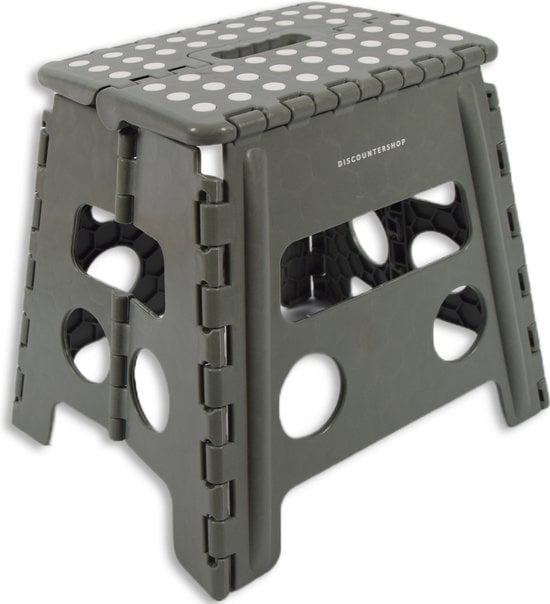 Opstapkrukje Max. belastbaar gewicht 100 KG Opstapkrukje - opstapje/trappetje grijs groen met anti-slip -100 kg - oppervlak 29 x 22 cm