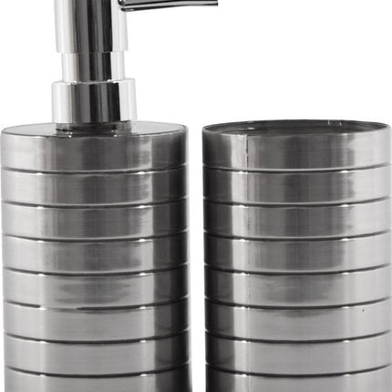 Zeep dispenser en tandenborstelhouder - Badkamer set - 2 stuks Roestvrij - Kunststof