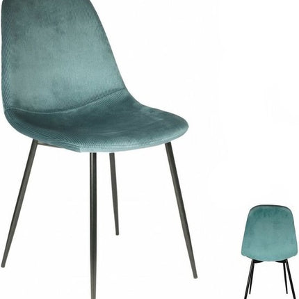 Kuipstoel - Turquoise Velvet Eetkamerstoel - Set van 2 
