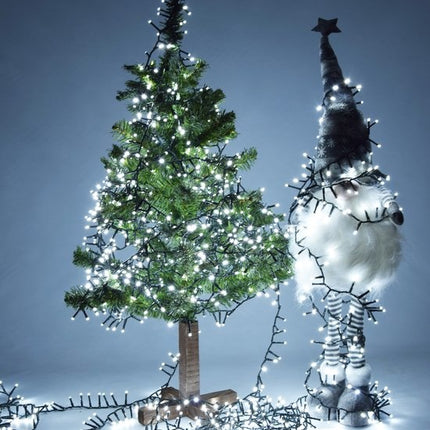 Kerstverlichting buiten 25 meter 1250 LED - Wit - Lichtsnoer Nano Koperdraad - IP44 Stekker met timerfunctie - Kerstboomverlichting - geschikt voor binnen en buiten - kerstverlichting led