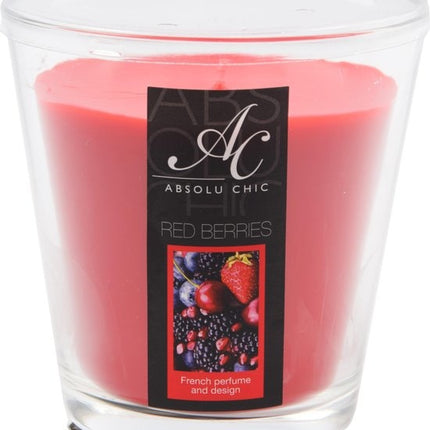 1x Discountershop Red Berries | GEURKAARS IN GLAS - 30 branduren - 11x10.5 cm