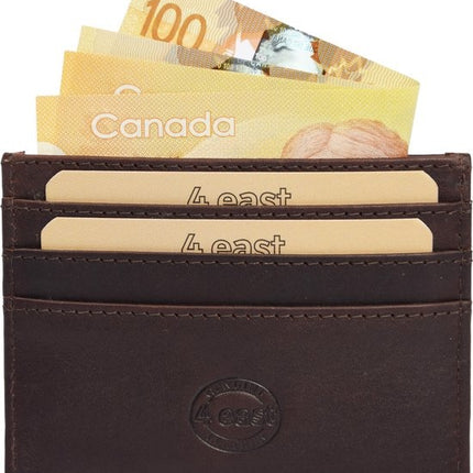 Portemonnee - portemonnee dames - portemonnee heren - portemonnee pasjes - Portemonnee creditcard - Portemonnee met creditcardhouder - creditcard - Card case - creditcard houder met geld - pasjeshouder met briefgeld -6 pasjeshouder - 4E-110  Bruin