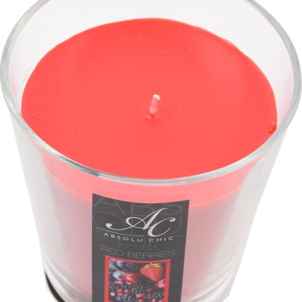 1x Discountershop Red Berries | GEURKAARS IN GLAS - 30 branduren - 11x10.5 cm