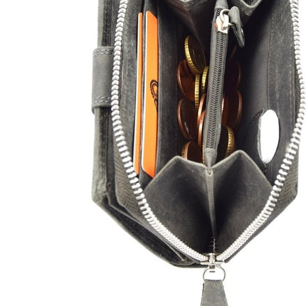 Portemonnee - portemonnee dames - portemonnee heren - portemonnee pasjes - Portemonnee creditcard - Portemonnee met creditcardhouder - creditcard portemonnee - Lederen portemonnee - Creditcardhouder - Grijs - RFID Protected Anti skim - 4E-401
