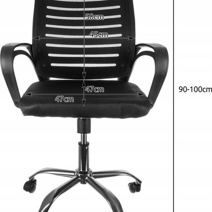 Ergonomische Bureaustoel - Volwassenen - Verstelbaar - Netbekleding - Zwart