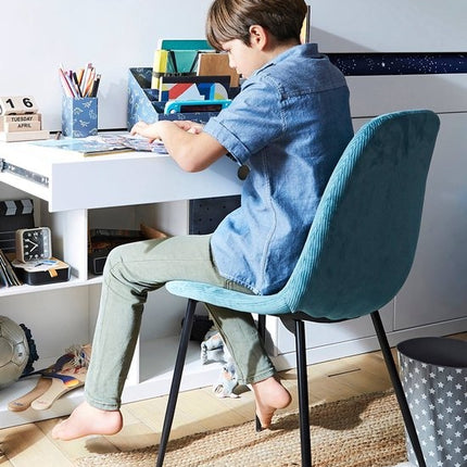 Kuipstoel - Turquoise Velvet Eetkamerstoel - Set van 2 