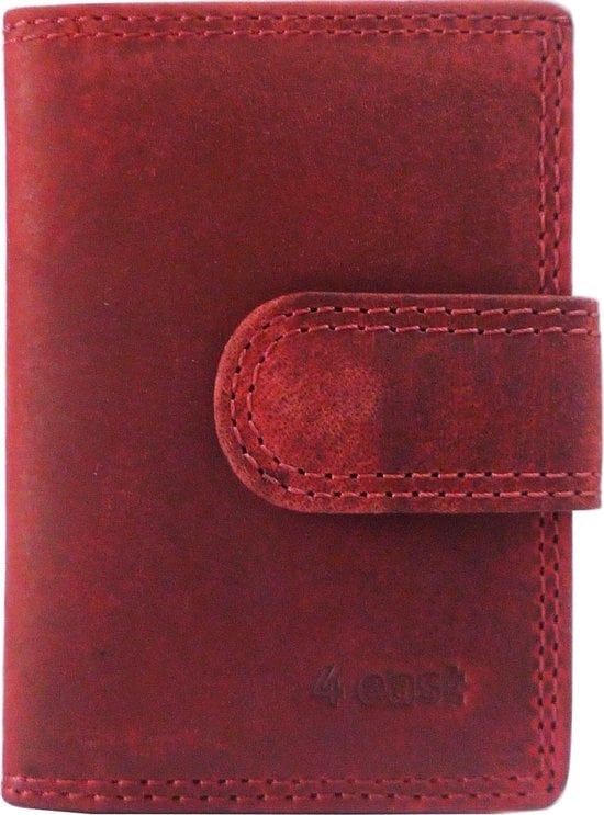 Creditcardhouder Rood Portemonnee - portemonnee dames - portemonnee heren - portemonnee pasjes - Portemonnee creditcard - Portemonnee met creditcardhouder - creditcard portemonnee - Lederen portemonnee - Rood - RFID Protected Anti skim - 4E-106