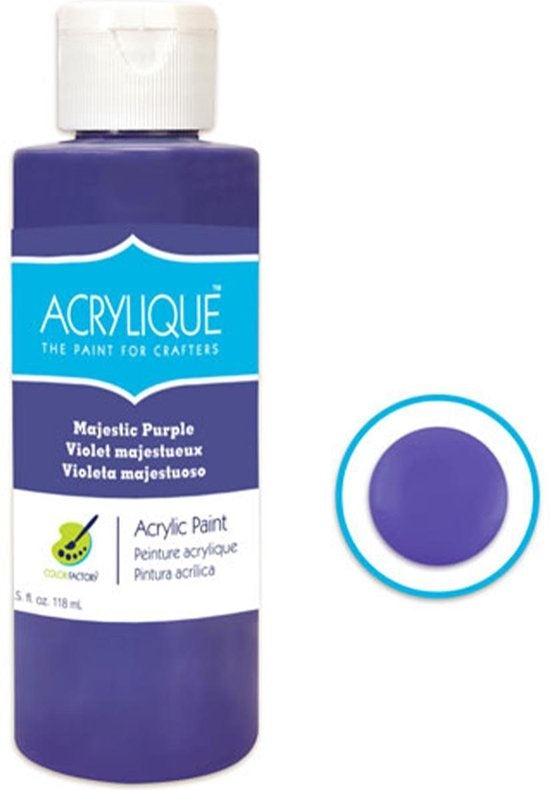 Acrylverf waterbasis Majestic purple " Majestueus paars" 118ml - Sneldrogend waterbasis Permanent