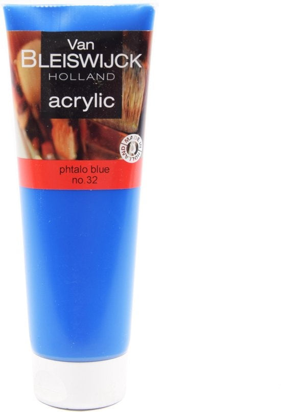 Acryl verf 250ML - Watervaste verf - Acrylverf Blauw Ftalo Blauw 32