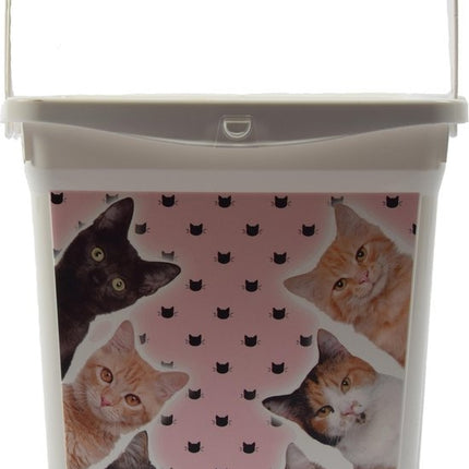 Set van 2x Voeropslag | Voercontainer katten | Droogvoer | Kat/kitten | Dieren | Bewaarbox | voedselcontainer | 6liter 23x18x24,5cm 300g | dierenvoeding| Topper!
