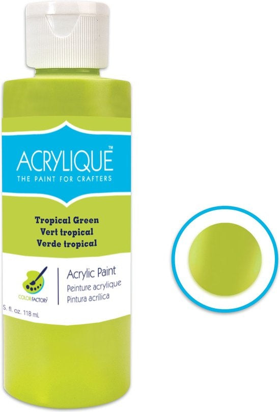 Acrylverf waterbasis Tropical Green " Tropisch Groen " 118ml - Sneldrogend waterbasis Permanent