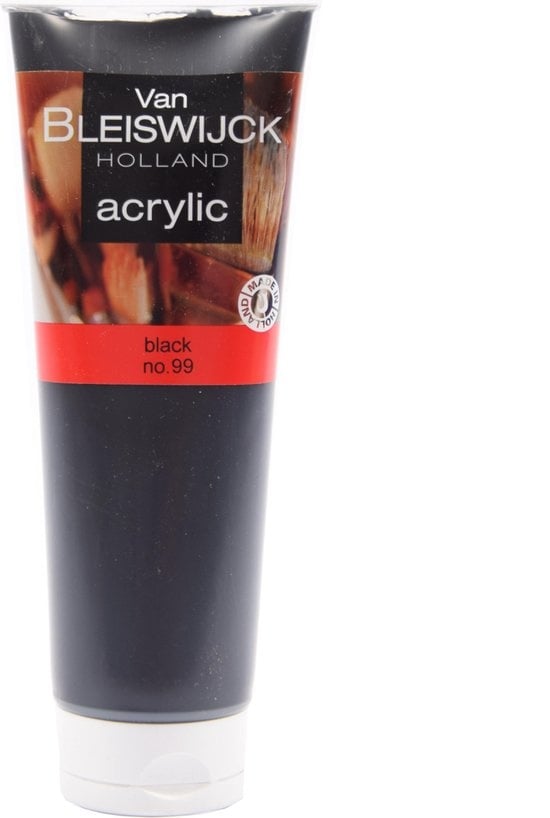 Acryl verf 250ML - Watervaste verf - Acrylverf zwart - Zwart nummer 99