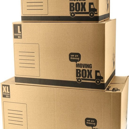 Verhuisdozen Set Kopen - 125L, 95L & 50L - Stevige & Professionele Verhuisdozen - Verschillende Maten