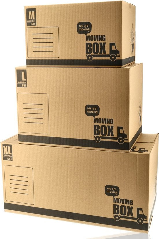 Verhuisdozen Set Kopen - 125L, 95L & 50L - Stevige & Professionele Verhuisdozen - Verschillende Maten