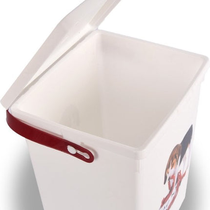 Hondenvoercontainer - 4L Opbergdoos voor Honden- & Kattenvoer - Wit & Praktisch - 19cm x 22cm x 23.50cm