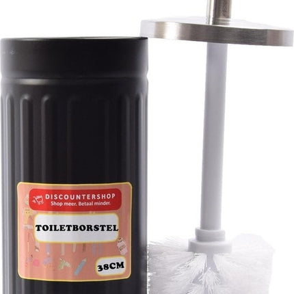 WC Borstel Set Vrijstaand Kunststof Zwart RVS
