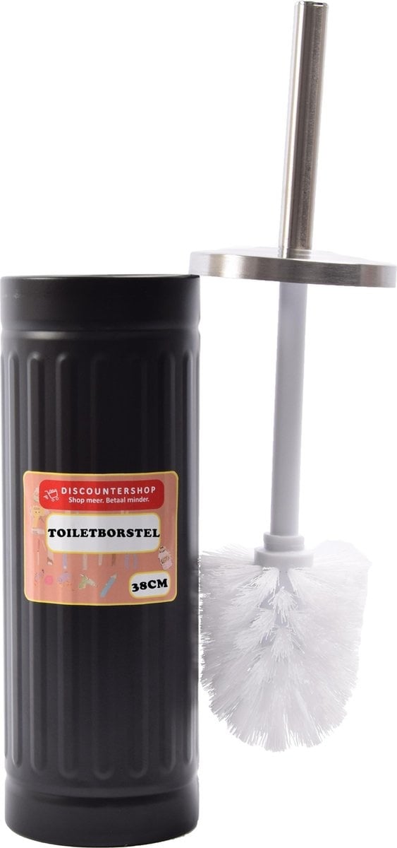 WC Borstel Set Vrijstaand Kunststof Zwart RVS