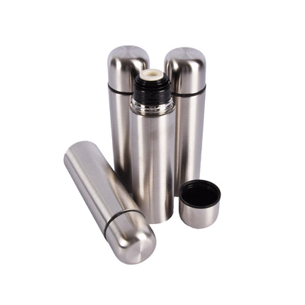Thermosfles 500ml | Zilver | RVS Thermosfles | 4 stuks | Roestvrijstalen Dubbelwandige Thermoskan | Houdt tot 24 Uur Koud | Vaatwasserbestendig | Milieuvriendelijke Herbruikbare Drinkflessen