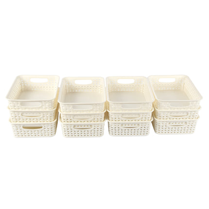 12x Praktische Witte Opbergboxjes (600g): Stapelbaar, Licht en Eenvoudig Draagbaar! Afmetingen - 20cm x 15cm x 6cm - 1.65L per stuk