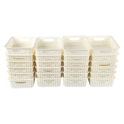 Handige Opbergbakken - Wit - 20x15x6cm - 24 Stuks | Voor Speelgoed & Knutselspullen