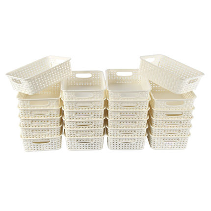 Handige Opbergbakken - Wit - 20x15x6cm - 24 Stuks | Voor Speelgoed & Knutselspullen