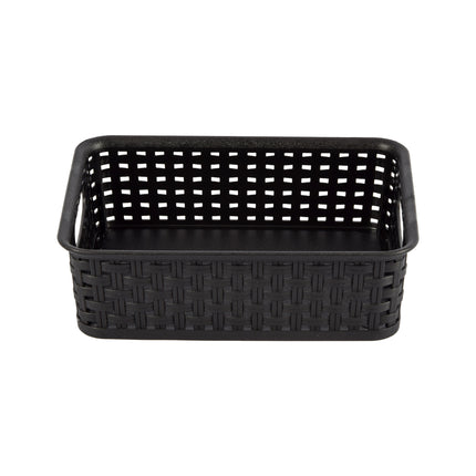 Zwarte Opbergbox met Handvatten - Praktisch en Stijlvol - 20cm x 15cm x 6cm - 1 Stuk – Opbergmanden