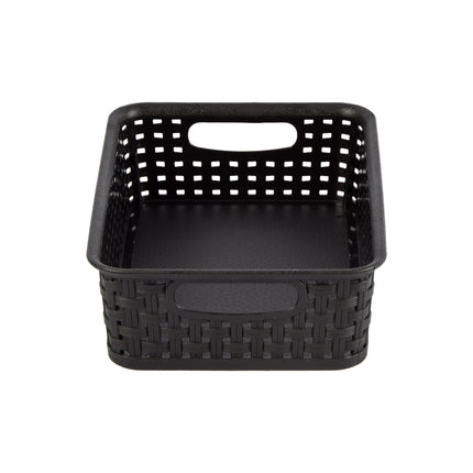 Zwarte Opbergbox met Handvatten - Praktisch en Stijlvol - 20cm x 15cm x 6cm - 1 Stuk – Opbergmanden