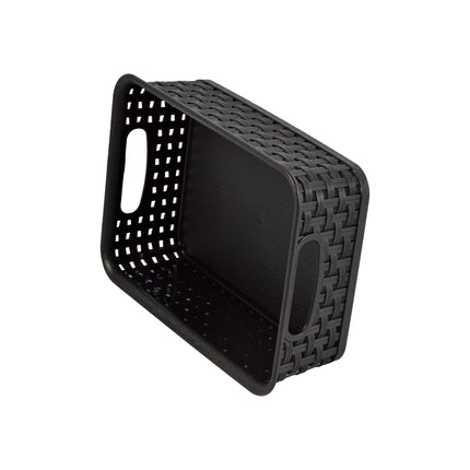 Zwarte Opbergbox met Handvatten - Praktisch en Stijlvol - 20cm x 15cm x 6cm - 1 Stuk – Opbergmanden
