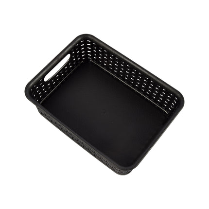 Zwarte Opbergbox met Handvatten - Praktisch en Stijlvol - 20cm x 15cm x 6cm - 1 Stuk – Opbergmanden