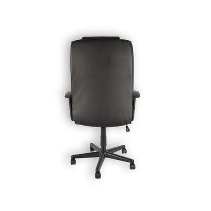 Stijlvolle en Comfortabele Ergonomische Bureaustoel - Zwart - Max gewicht 125KG - Verstelbaar en Design met Eco-lederen Zitting - 62.5CM x 114CM - met Kantelbare rugleuning