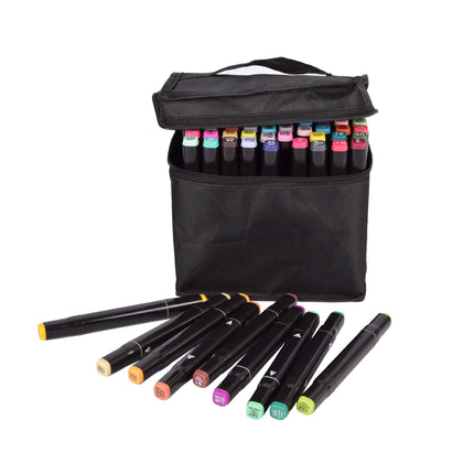 Multikleur Twinmarkers | 80 stuks Markeerstiften met Dubbele Punten Voor Creatief-Knutselen Voor Kinderen en Volwassenen | Professionele Tekenstiften Voor Schetsen Notities Strips en Kleurboeken | Alcohol Markers voor Kunstliefhebbers
