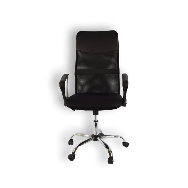 Stijlvolle en Comfortabele Ergonomische Bureaustoel - Zwart - Max gewicht 130KG - Verstelbaar en Design met Eco-lederen Zitting - 60CM x 120CM - met Kantelbare rugleuning - Vlinderhendel