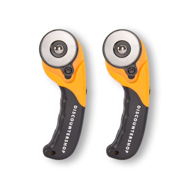 2 Stuks | Handige Rollermes Set | Praktische Rolmes | Duurzame Messenrol | Geel & Zwart | 17cm x 1.8cm x 6cm
