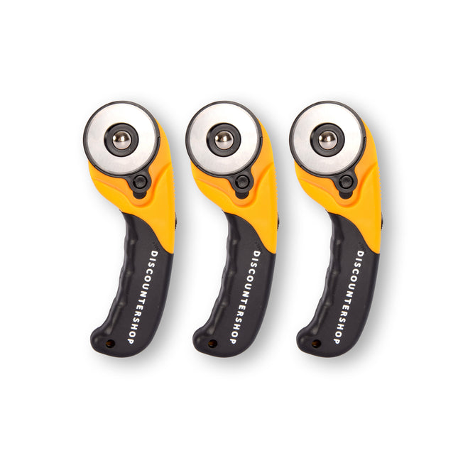 3 Stuks | Handige Rollermes Set | Praktische Rolmes | Duurzame Messenrol | Geel & Zwart | 17cm x 1.8cm x 6cm