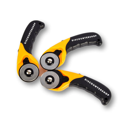 3 Stuks | Handige Rollermes Set | Praktische Rolmes | Duurzame Messenrol | Geel & Zwart | 17cm x 1.8cm x 6cm