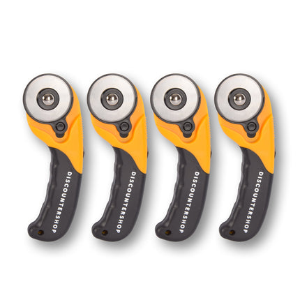 4 Stuks | Handige Rollermes Set | Praktische Rolmes | Duurzame Messenrol | Geel & Zwart | 17cm x 1.8cm x 6cm