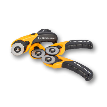 4 Stuks | Handige Rollermes Set | Praktische Rolmes | Duurzame Messenrol | Geel & Zwart | 17cm x 1.8cm x 6cm