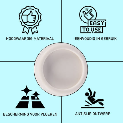 Discountershop® Trillingsdempers | 4 Set | Wasmachine trillingsdempers | 165 gram | Wit | kunststof | Antislip | 6.5cm*2cm 