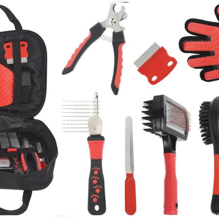 Honden Verzorging set verzorgingset 8-in 1 - Hondenborstel Langharig - Verzorgingsset voor Huisdieren-Hondenkam - Klittenkam