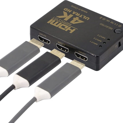 HDMI Switch Splitter 3 in 1 Out HDMI Switch Selector 3-poorts box met IR-afstandsbediening HDMI 1.4 HDCP-ondersteuning 4K Ultra HD 3D 3840/2160P/1080P
