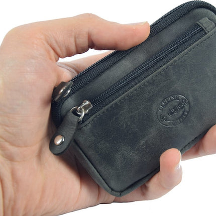 Sleuteletui portemonnee Autosleutel RFID Antidiefstal RFID ALLEEN JE PASJES Sleutel Etui - portemonnee etui - ring portemonnee - pasjeshouder met rits - rits portemonnee - 3 ritsen portemonnee - buffelleer -4E-009
