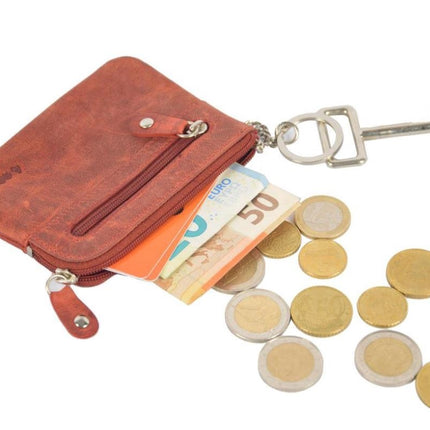 Autosleutel RFID Antidiefstal Sleutel Etui Hoesje- RFID ALLEEN JE PASJES Sleuteletui portemonnee - portemonnee etui - ring portemonnee - pasjeshouder met rits - rits portemonnee - 2 ritsen portemonnee - buffelleer portemonnee