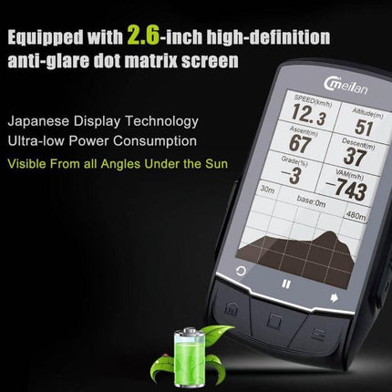Fietscomputer Gps - Oplaadbaar - Zwart - Kunststof - 7.9Cm X 10.5Cm - 280G - 40 Uur Branduren 