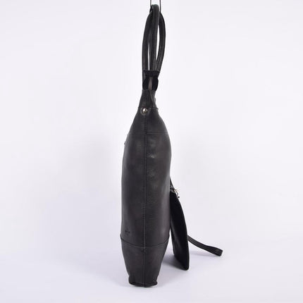 Shopper met sleutelhanger en natuurlijk inclusief portemonnee, Leren Shopper Haifa 4east zwart