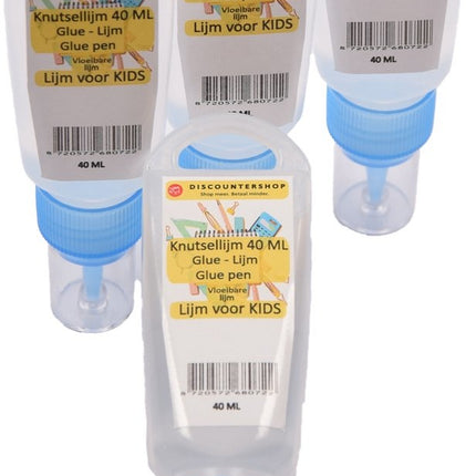Discountershop 4 Stuks Knutsellijm 40ml Kinderlijm - Knutselen - Goedkope knutsellijm |Alleslijm