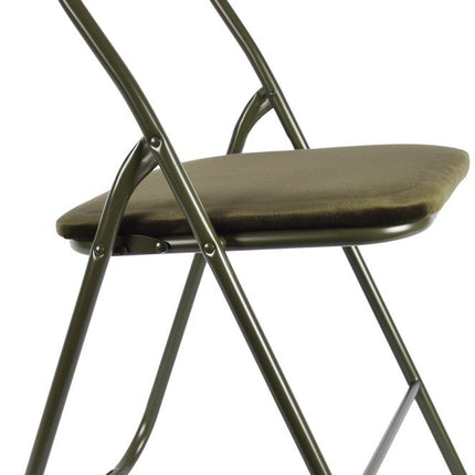 4x Klapstoel met zithoogte van 43 cm Vouwstoel velvet zitvlak en rug bekleed - stoel- tafelstoel - klapstoel - Velvet klapstoel - Luxe klapstoel - Met kussentjes - Stoelen - Klapstoelen - Stoeltje - Premium chair Camel - Groen - Donkerblauw - Beige