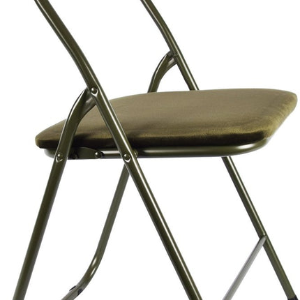 3x Klapstoel met zithoogte van 43 cm Vouwstoel velvet zitvlak en rug bekleed - stoel - tafelstoel- tafelstoel - klapstoel - Velvet klapstoel - Luxe klapstoel - Met kussentjes - Stoelen - Klapstoelen - Stoeltje - Premium chair groen