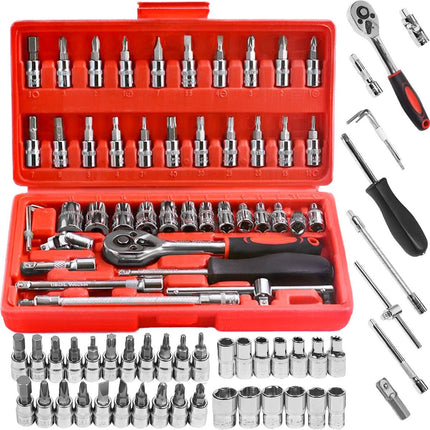 Auto & Huishoud Gereedschapset 46pcs - Monteur - Huishoudelijke - Gereedschapset