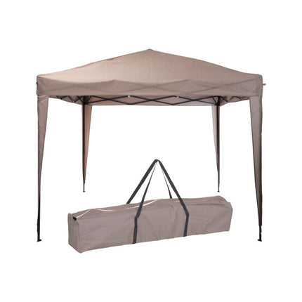 Luxe Opblaasbare Feesttent voor Tuinfeesten - Beige Polyester Partytent | Stalen Frame | 3x3x2.45m | Ruimte voor 10-12 Personen